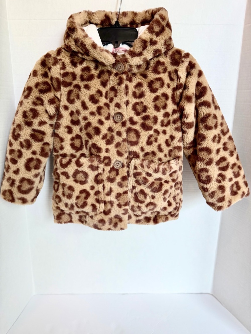 Mini Boden Leopard-Print Faux Fur Puffer Jacket - Tan & Brown